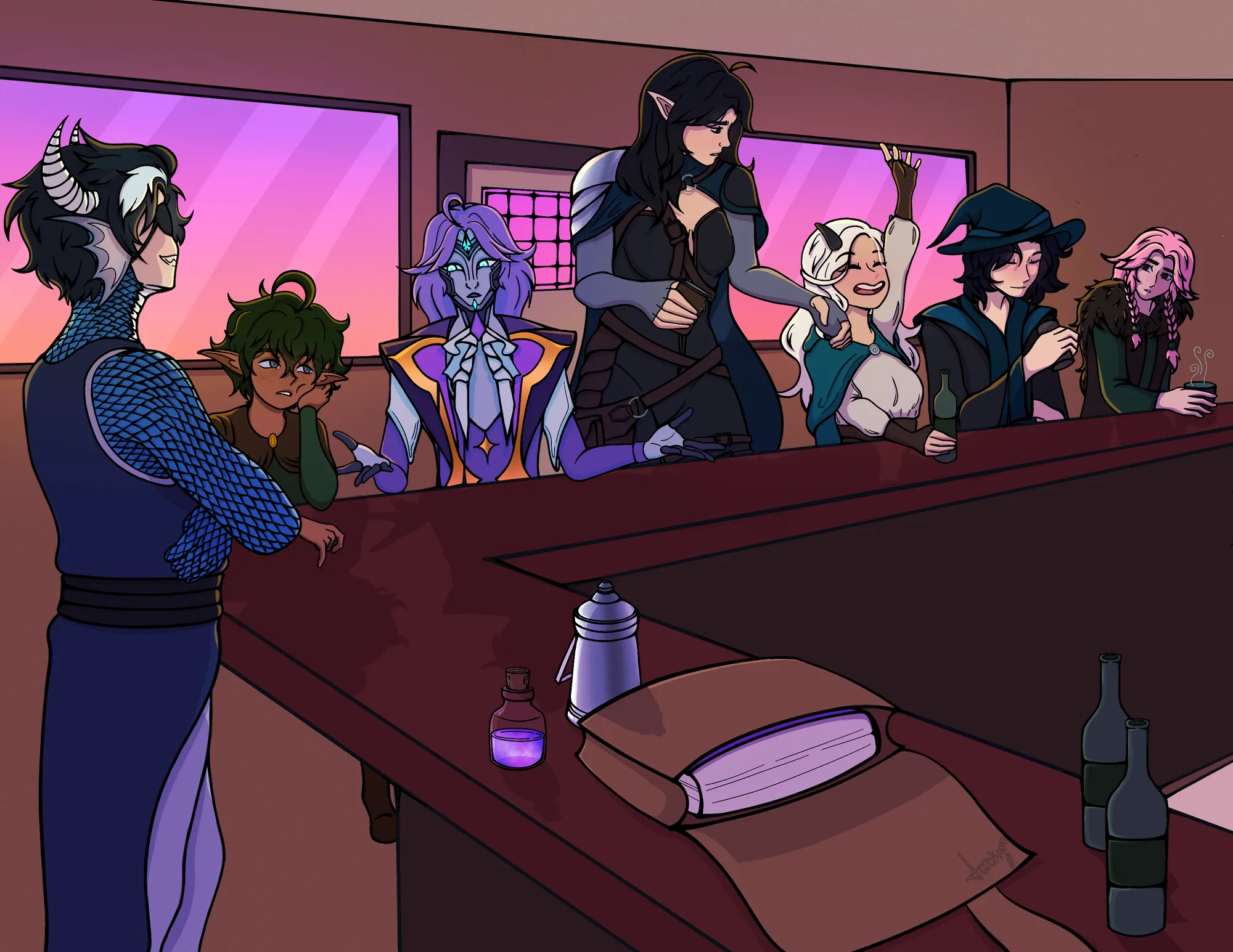 Digital Painting of a dynamic dnd group