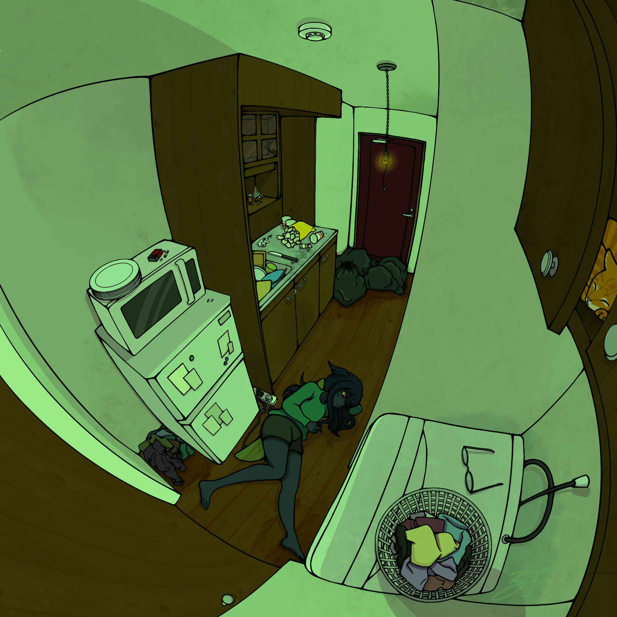 Digital Painting of dirty apartment